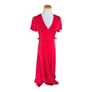 NWT Womens W• Heaven Red Faux Wrap Maxi Dress - Sz M